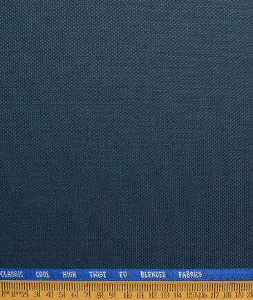 J.hampstead Men's Polyester Viscose  Structured  Unstitched Suiting Fabric (Dark Ocean Green)