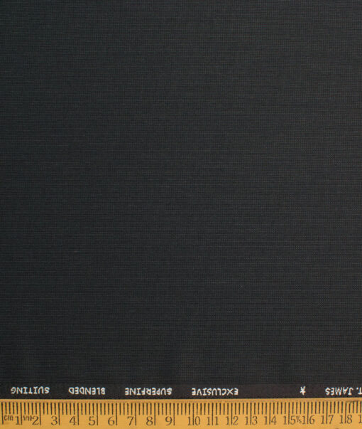 J.hampstead Men's Polyester Viscose  Structured  Unstitched Suiting Fabric (Dark Grey)