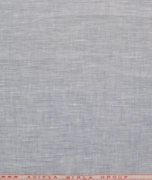 Linen Club Men's European Linen 60 LEA Self Design  Unstitched Shirting Fabric (Light Grey) - Image 6