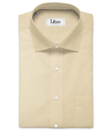 Cadini Men's Bamboo Micro Solids  Unstitched Shirting Fabric (Latte Beige)