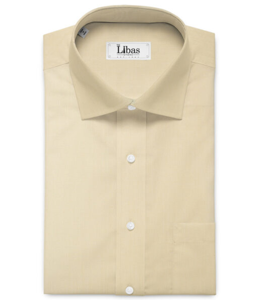 Cadini Men's Bamboo Micro Solids  Unstitched Shirting Fabric (Latte Beige)