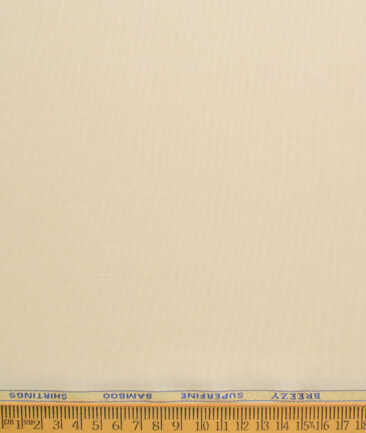 Cadini Men's Bamboo Micro Solids  Unstitched Shirting Fabric (Latte Beige)