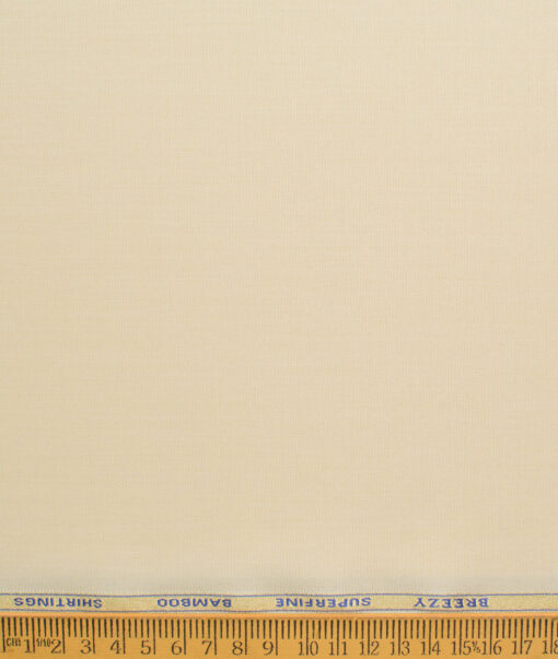 Cadini Men's Bamboo Micro Solids  Unstitched Shirting Fabric (Latte Beige)