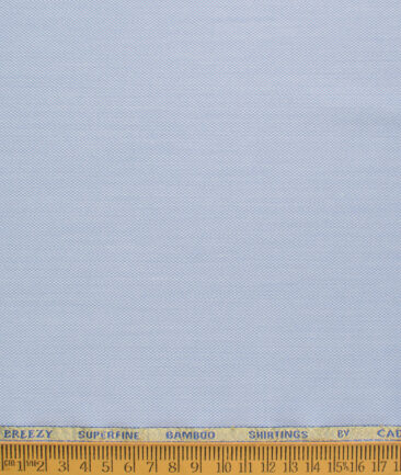Cadini Men's Bamboo Micro Structured  Unstitched Shirting Fabric (Light Blue)
