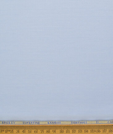 Cadini Men's Bamboo Micro Structured  Unstitched Shirting Fabric (Sky Blue)