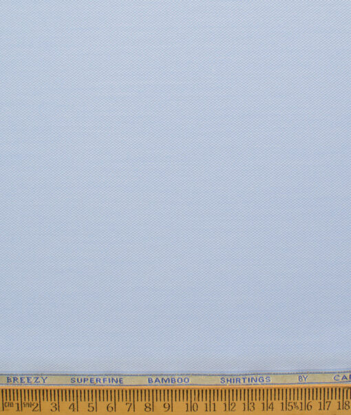Cadini Men's Bamboo Micro Structured  Unstitched Shirting Fabric (Sky Blue)