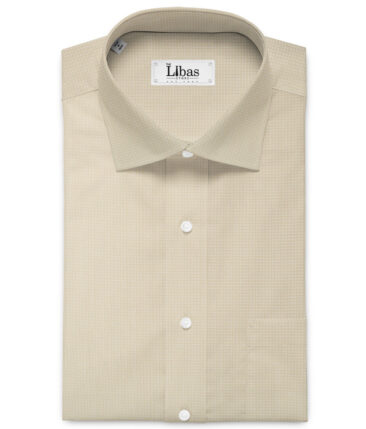 Cadini Men's Bamboo Micro Structured  Unstitched Shirting Fabric (Latte Beige)