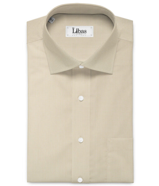 Cadini Men's Bamboo Micro Structured  Unstitched Shirting Fabric (Latte Beige)