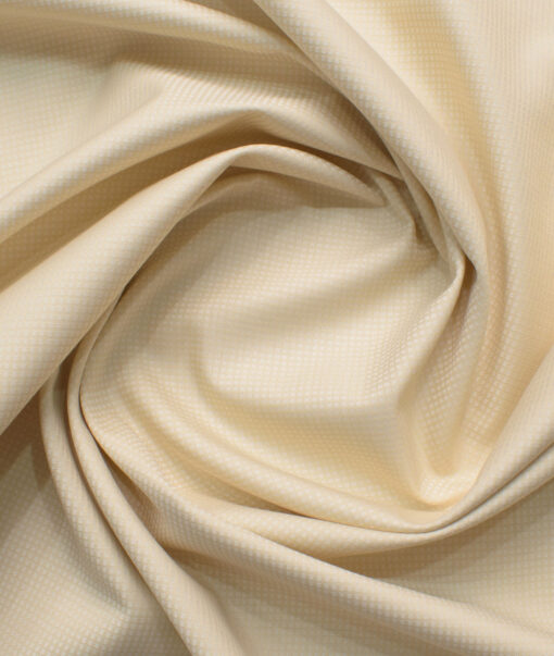Cadini Men's Bamboo Micro Structured  Unstitched Shirting Fabric (Latte Beige)
