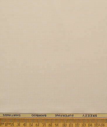 Cadini Men's Bamboo Micro Structured  Unstitched Shirting Fabric (Latte Beige)