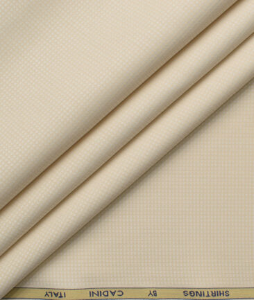 Cadini Men's Bamboo Micro Structured  Unstitched Shirting Fabric (Latte Beige)