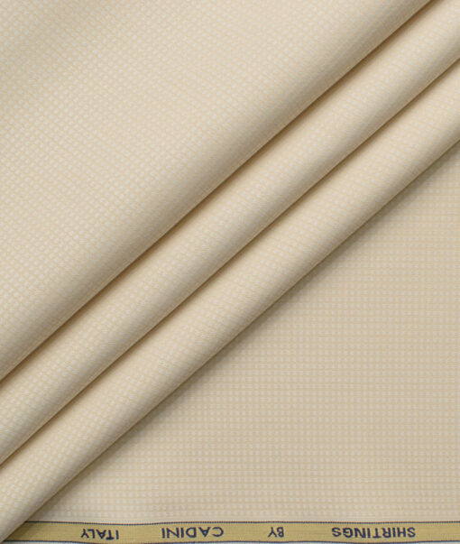 Cadini Men's Bamboo Micro Structured  Unstitched Shirting Fabric (Latte Beige)