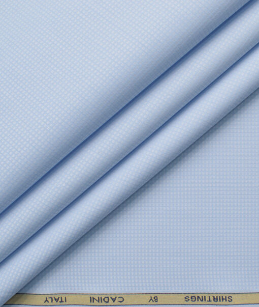Cadini Men's Bamboo Micro Structured  Unstitched Shirting Fabric (Sky Blue)