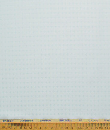 Cadini Men's Bamboo Micro Self Design  Unstitched Shirting Fabric (Mint Green)