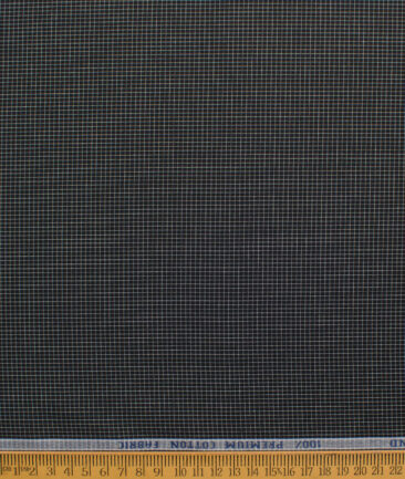Raymond Men's Premium Cotton Checks  Unstitched Shirting Fabric (Black & White)