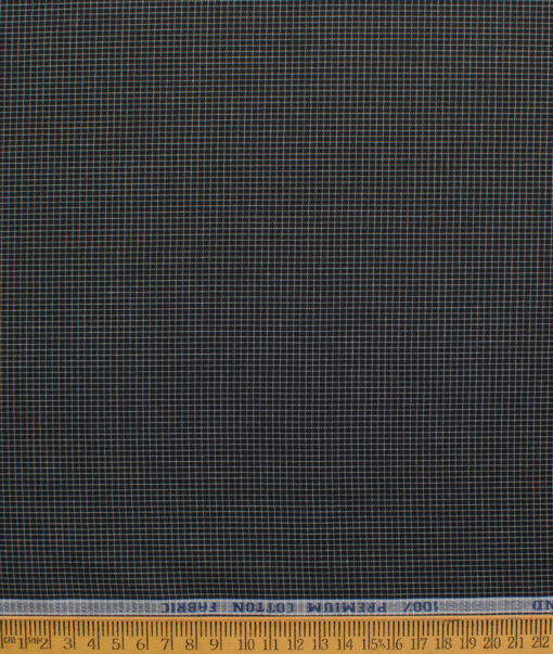 Raymond Men's Premium Cotton Checks  Unstitched Shirting Fabric (Black & White)