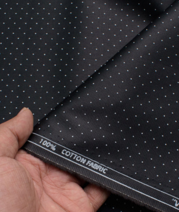 Raymond Men's Cotton Printed  Unstitched Shirting Fabric (Black & White)