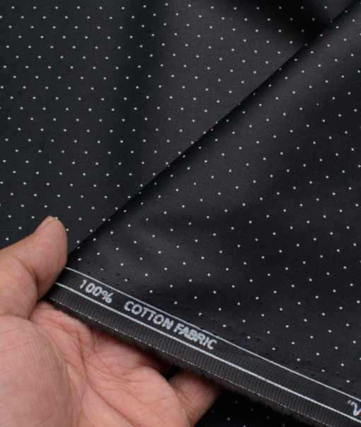 Raymond Men's Cotton Printed  Unstitched Shirting Fabric (Black & White)