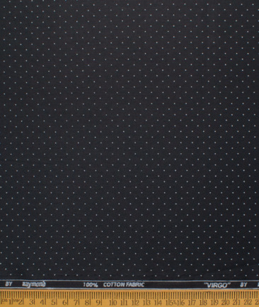 Raymond Men's Cotton Printed  Unstitched Shirting Fabric (Black & White)