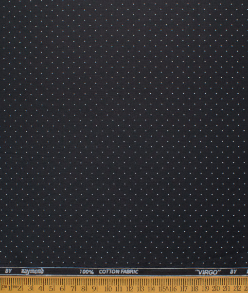 Raymond Men's Cotton Printed  Unstitched Shirting Fabric (Black & White)