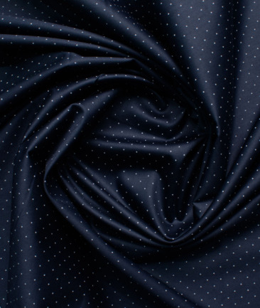 Raymond Men's Cotton Printed  Unstitched Shirting Fabric (Dark Royal Blue & White)