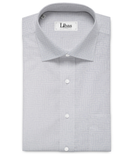 Raymond Men's Cotton Printed  Unstitched Shirting Fabric (Silver Grey)