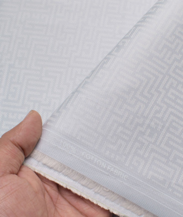 Raymond Men's Cotton Printed  Unstitched Shirting Fabric (Silver Grey)