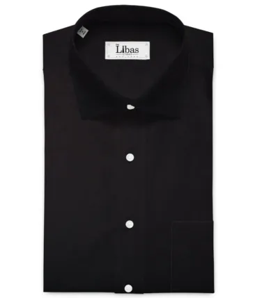 Raymond Men's Cotton Solids  Unstitched Shirting Fabric (Jet Black)