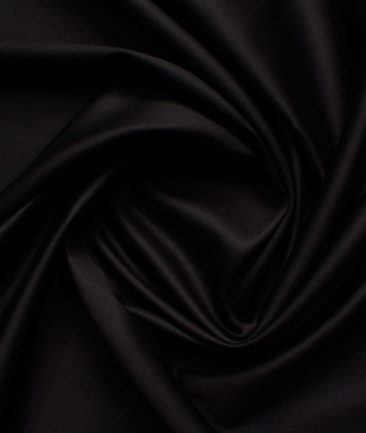 Raymond Men's Cotton Solids  Unstitched Shirting Fabric (Jet Black)