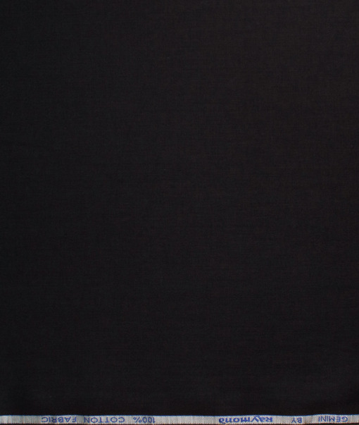Raymond Men's Cotton Solids  Unstitched Shirting Fabric (Jet Black)