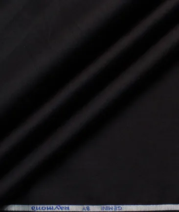 Raymond Men's Cotton Solids  Unstitched Shirting Fabric (Jet Black)