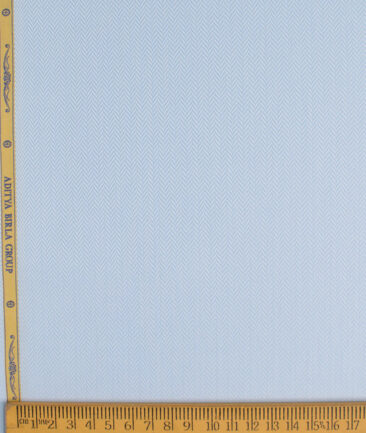 Soktas Men's 80's Giza Cotton Striped  Unstitched Shirting Fabric (Sky Blue)