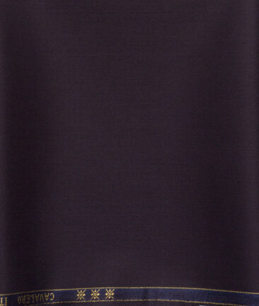 Cavalero Men's 50% Wool Super 150's Solids  Unstitched Trouser Fabric (Dark Wine)