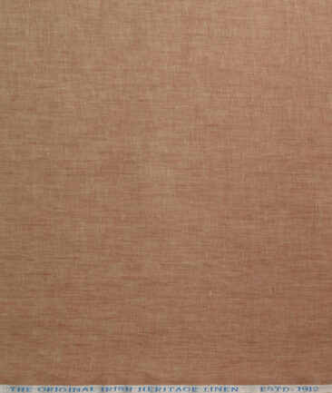 Burgoyne Men's 100% Irish Linen 60 LEA Self Design  Unstitched Shirting Fabric (Caramel Brown)