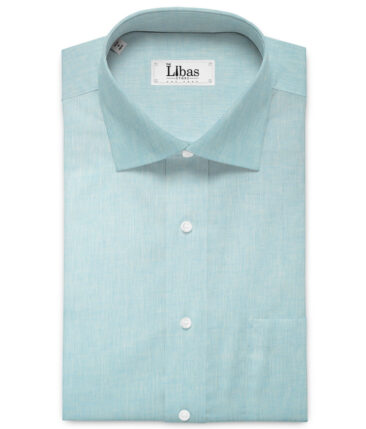Raymond Men's 100% Pure Linen 60 LEA Solids  Unstitched Shirting Fabric (Arctic Blue)