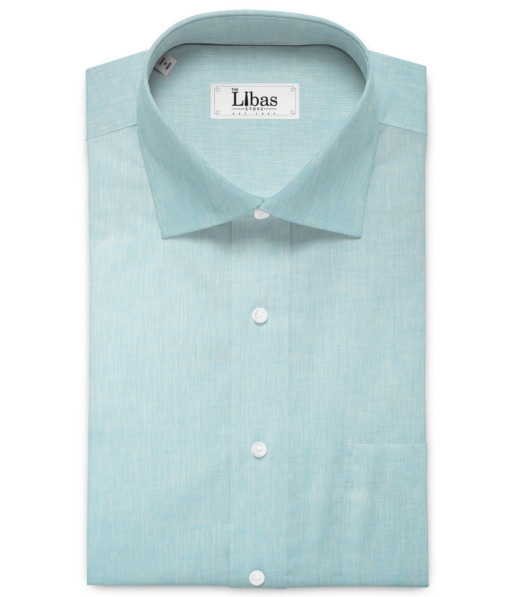 Raymond Men's 100% Pure Linen 60 LEA Solids  Unstitched Shirting Fabric (Arctic Blue)