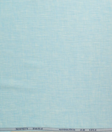 Raymond Men's 100% Pure Linen 60 LEA Solids  Unstitched Shirting Fabric (Arctic Blue)