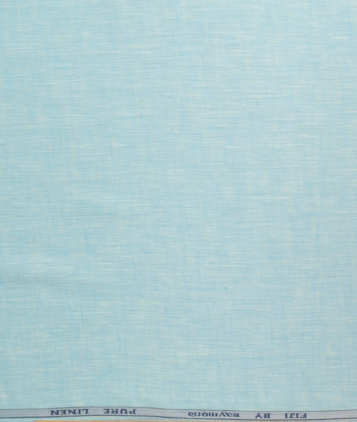 Raymond Men's 100% Pure Linen 60 LEA Solids  Unstitched Shirting Fabric (Arctic Blue)