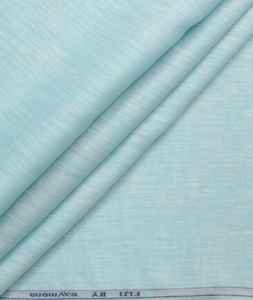 Raymond Men's 100% Pure Linen 60 LEA Solids  Unstitched Shirting Fabric (Arctic Blue)