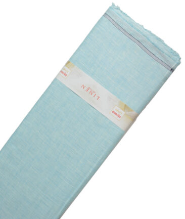 Raymond Men's 100% Pure Linen 60 LEA Solids  Unstitched Shirting Fabric (Arctic Blue)