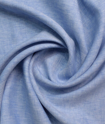 Raymond Men's 100% Pure Linen 60 LEA Self Design  Unstitched Shirting Fabric (Blue)