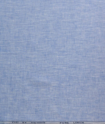 Raymond Men's 100% Pure Linen 60 LEA Self Design  Unstitched Shirting Fabric (Blue)