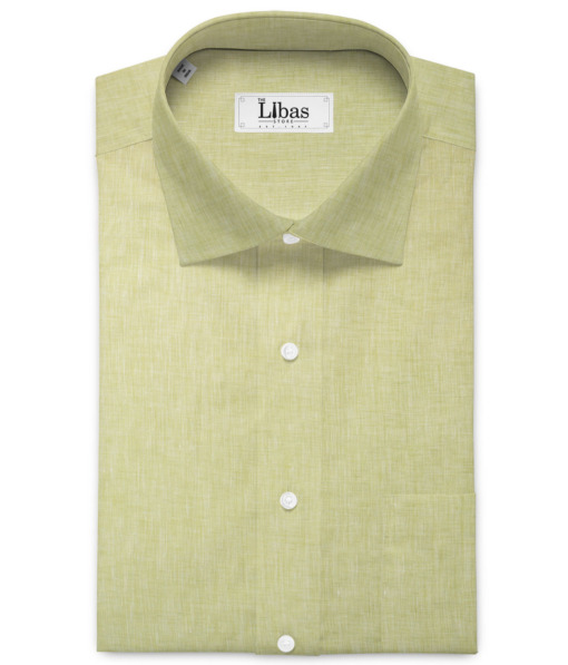 Raymond Men's 100% Pure Linen 60 LEA Self Design  Unstitched Shirting Fabric (Daffodil Yellow)