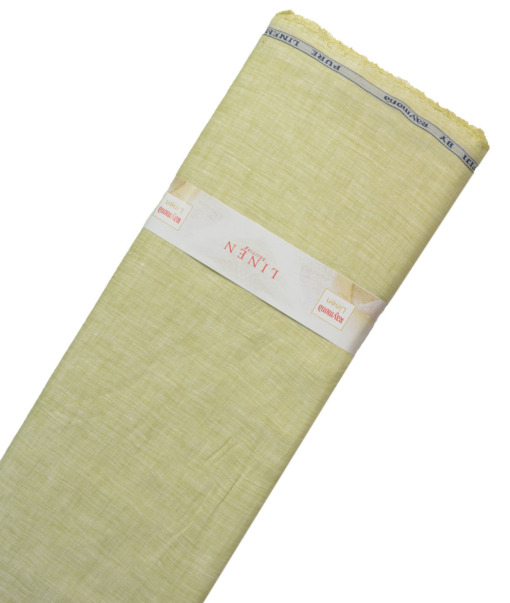 Raymond Men's 100% Pure Linen 60 LEA Self Design  Unstitched Shirting Fabric (Daffodil Yellow)