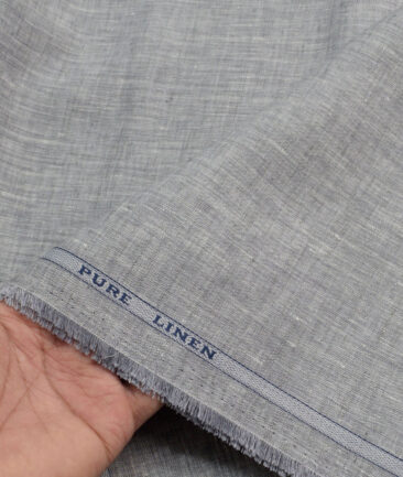 Raymond Men's 100% Pure Linen 60 LEA Self Design  Unstitched Shirting Fabric (Grey)