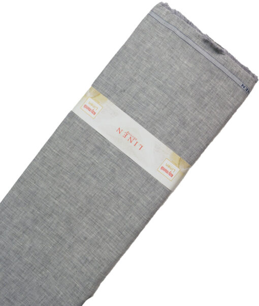 Raymond Men's 100% Pure Linen 60 LEA Self Design  Unstitched Shirting Fabric (Grey)