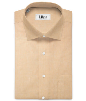 Raymond Men's 100% Pure Linen 60 LEA Solids  Unstitched Shirting Fabric (Light Orange)
