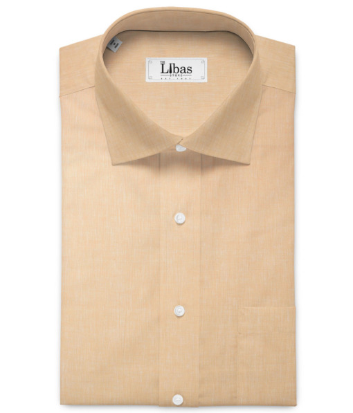 Raymond Men's 100% Pure Linen 60 LEA Solids  Unstitched Shirting Fabric (Light Orange)