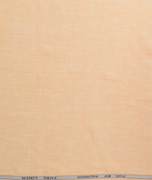 Raymond Men's 100% Pure Linen 60 LEA Solids  Unstitched Shirting Fabric (Light Orange)