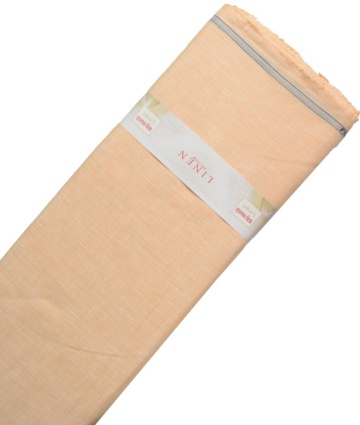 Raymond Men's 100% Pure Linen 60 LEA Solids  Unstitched Shirting Fabric (Light Orange)